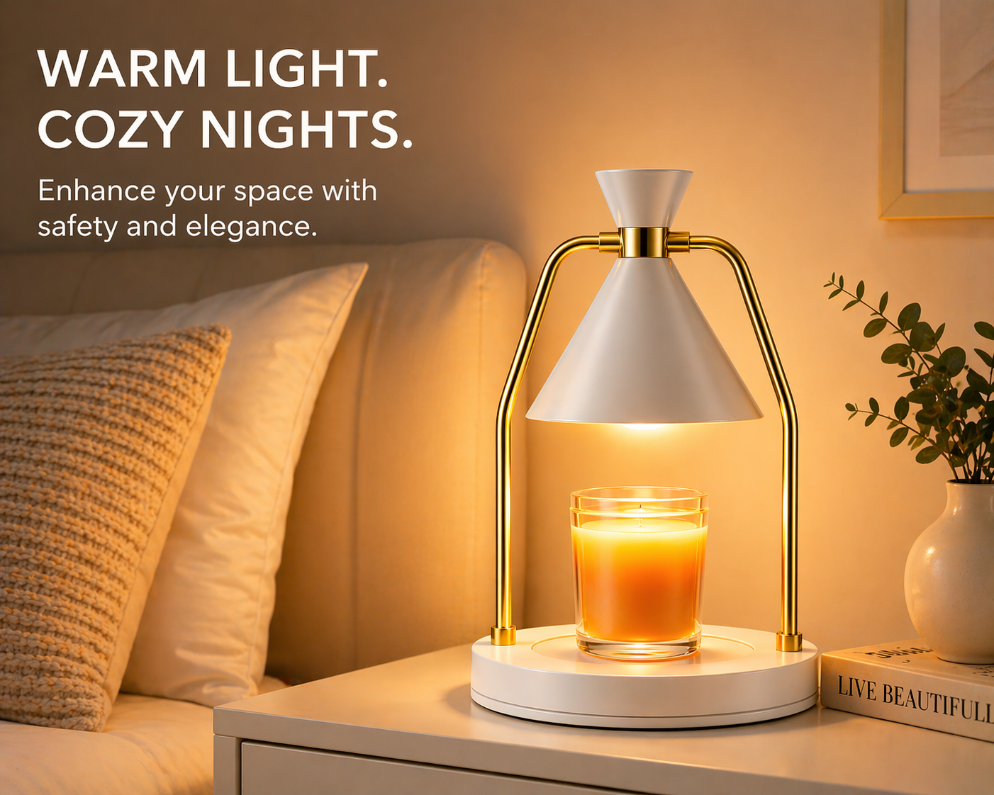 Mighty T White Flame-Free Candle Warmer